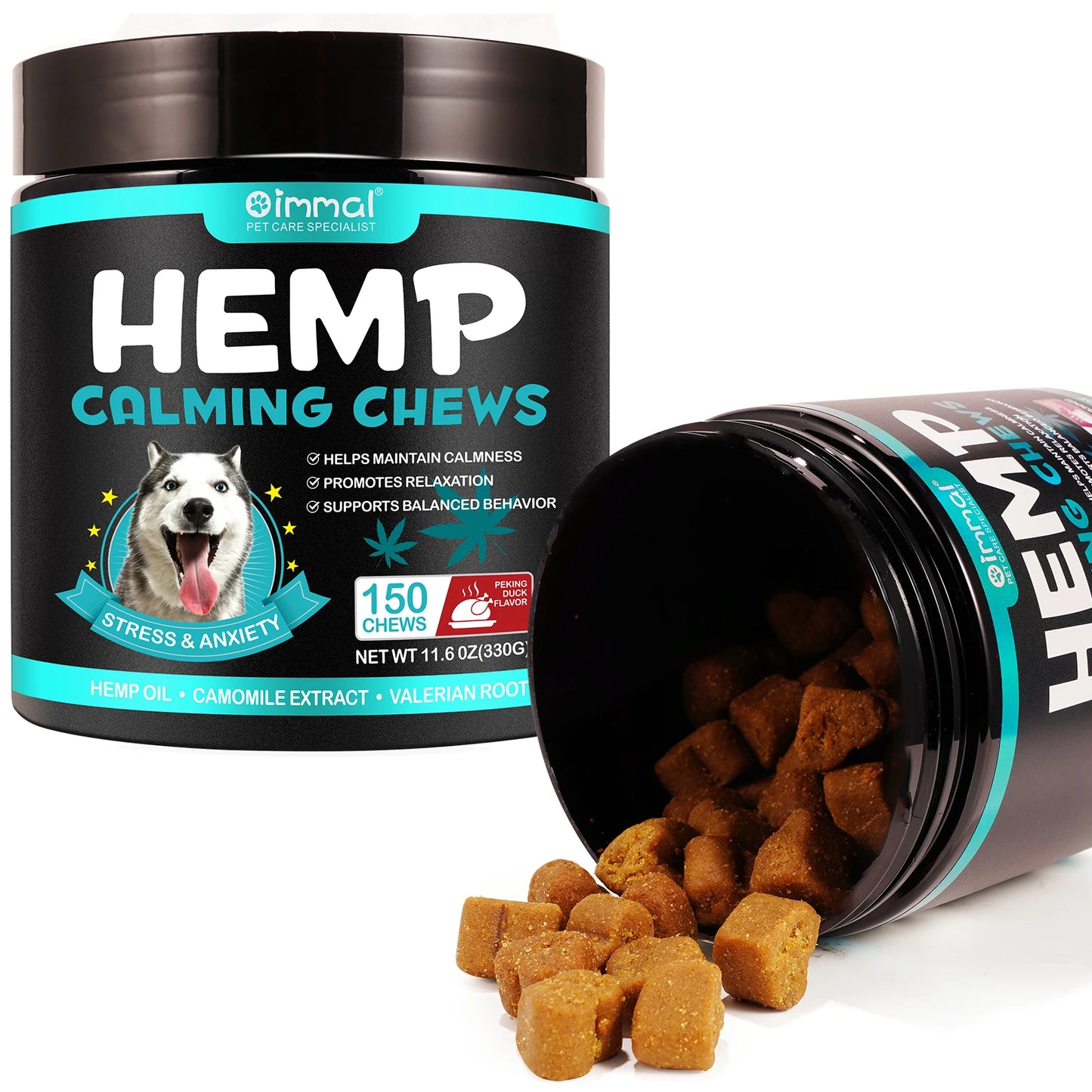 Calming Chews for Dogs with Anxiety Stress Tablets Help Dogs Anxiety Relief Storms Barking Separation Valerian Root Natural Oil