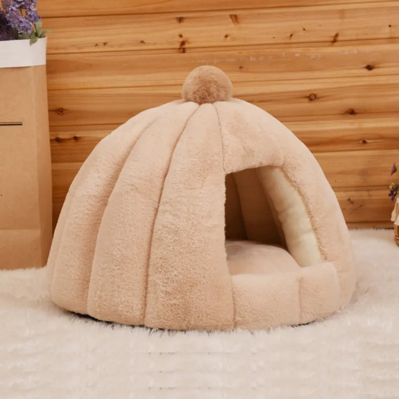 Warm Comfort Cat Bed In Winter Bed For Cats Cat House Dog Sofa Pet Little Mat Cozy Deep Cave Indoor Nest Pet Cat Accessories