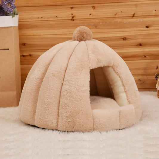 Warm Comfort Cat Bed In Winter Bed For Cats Cat House Dog Sofa Pet Little Mat Cozy Deep Cave Indoor Nest Pet Cat Accessories