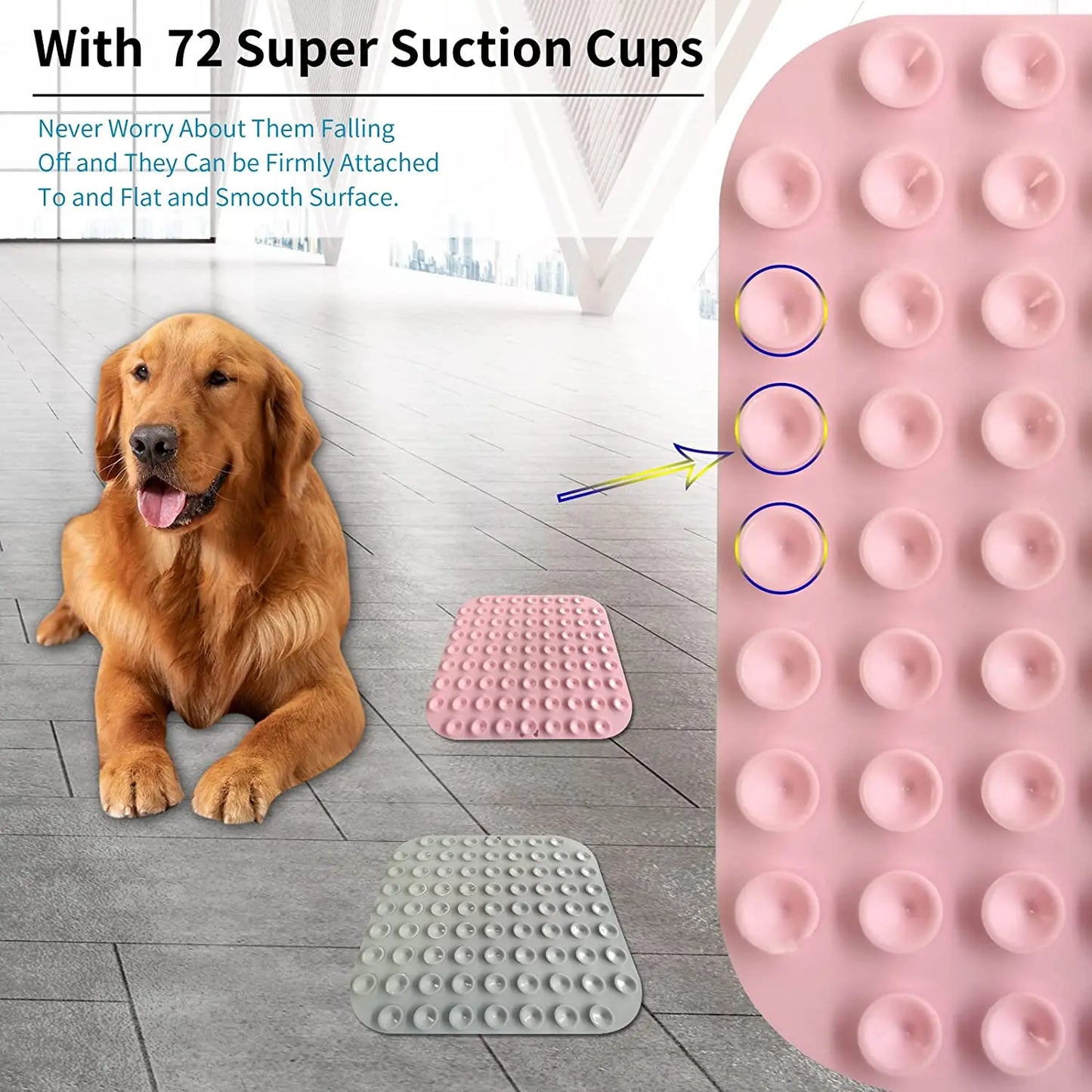 Poursweet Dog Lick Mat with Suction Cups Slow Feeders Licking Pet Anxiety Relief Cat Training for Food, Yogurt, Peanut Butter