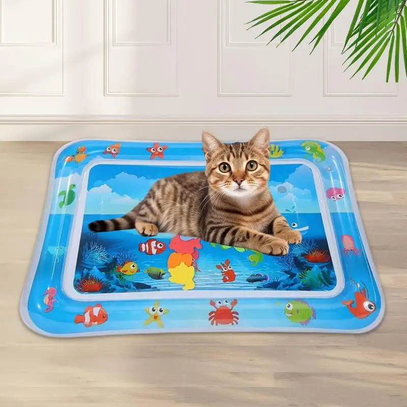 Sensory Water Play Mat For pets Water Sensory Pad Thickened Water Sensory Playmat With Fish For Pet Play Water Sensory Pad For