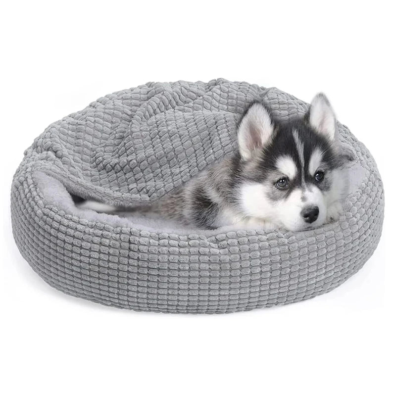 Round Pet Bed For Dog Cat Puppy House Warm Mat Winter Blankets Anti-Stress Orthopedic Fluffy Cat Dog Bed Pet Kennel Accessories