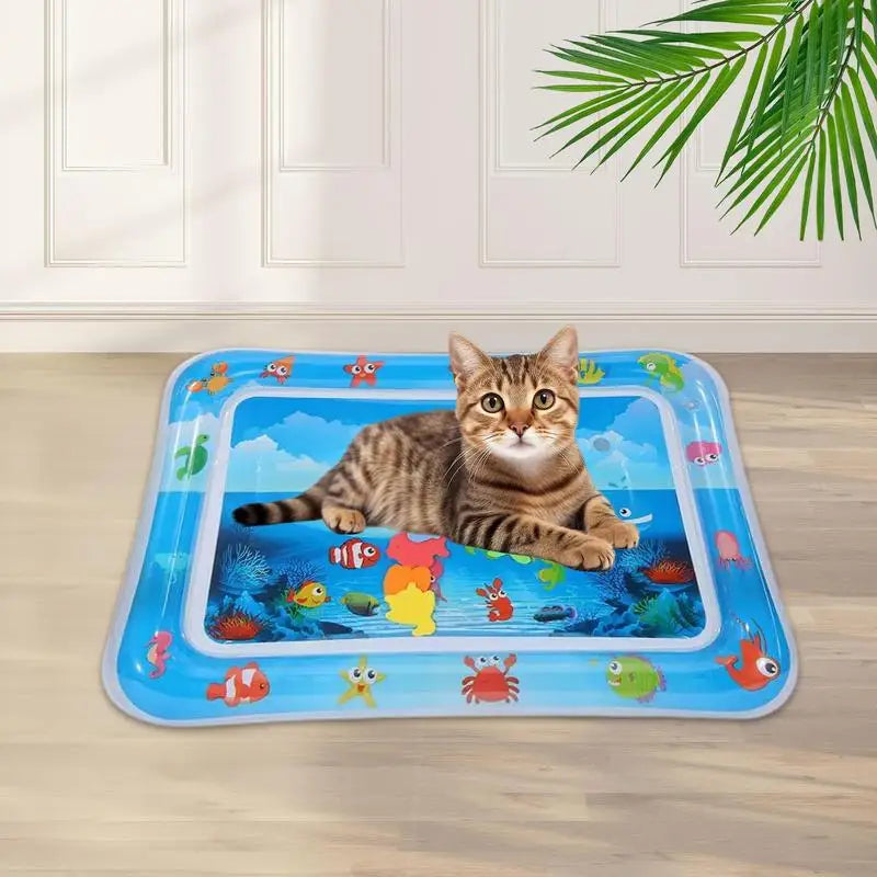 Sensory Water Play Mat For pets Water Sensory Pad Thickened Water Sensory Playmat With Fish For Pet Play Water Sensory Pad For