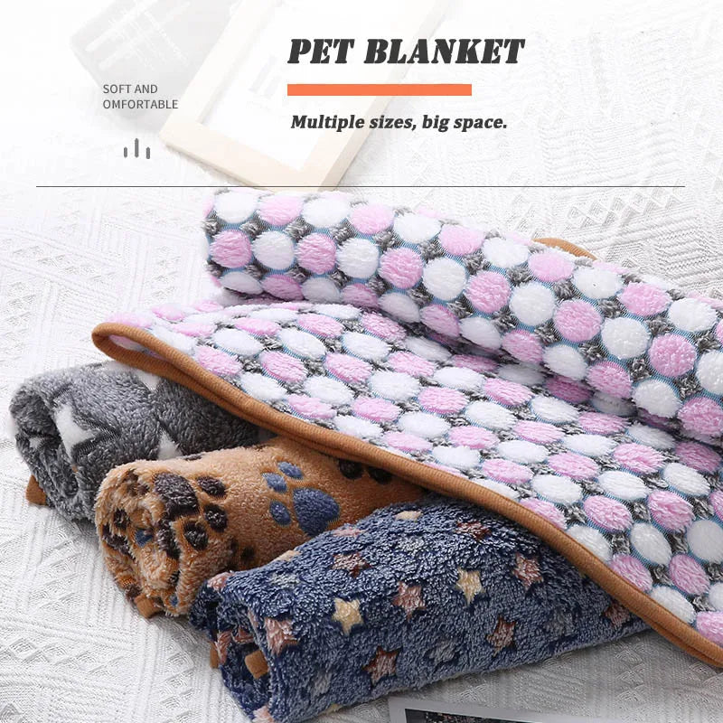 Soft And Fluffy Pet Dog Blanket Cute Star Printing Pet Mat Warm Breathable Skin Friendly Cats And Dogs Bed Blanket Pet Supplies