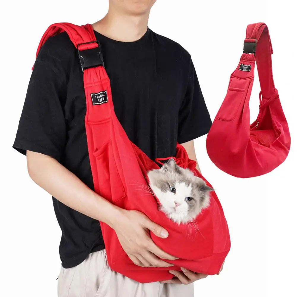 Pet Backpack with Shoulder Strap Hook Comfortable Puppy Carrier Bag for Traveling Cats Dogs Single Sling