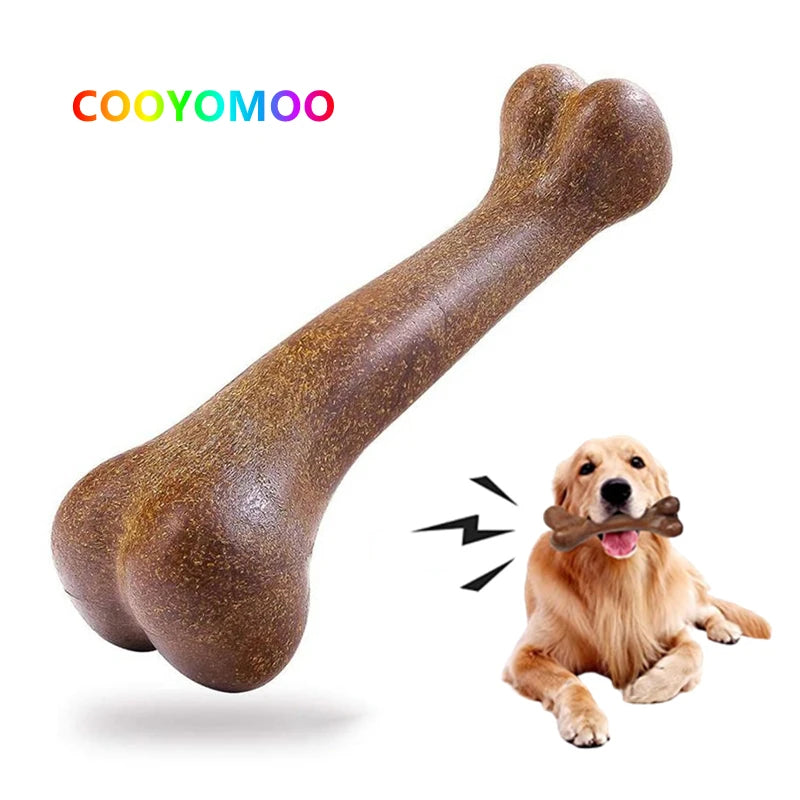 Natural Tough Anti-Bite Bone Indestructible Dog Bone Chew Toy for Large Medium Dogs Treats Dental Puppy Teething Stick Toys