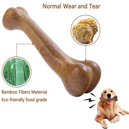 Natural Tough Anti-Bite Bone Indestructible Dog Bone Chew Toy for Large Medium Dogs Treats Dental Puppy Teething Stick Toys